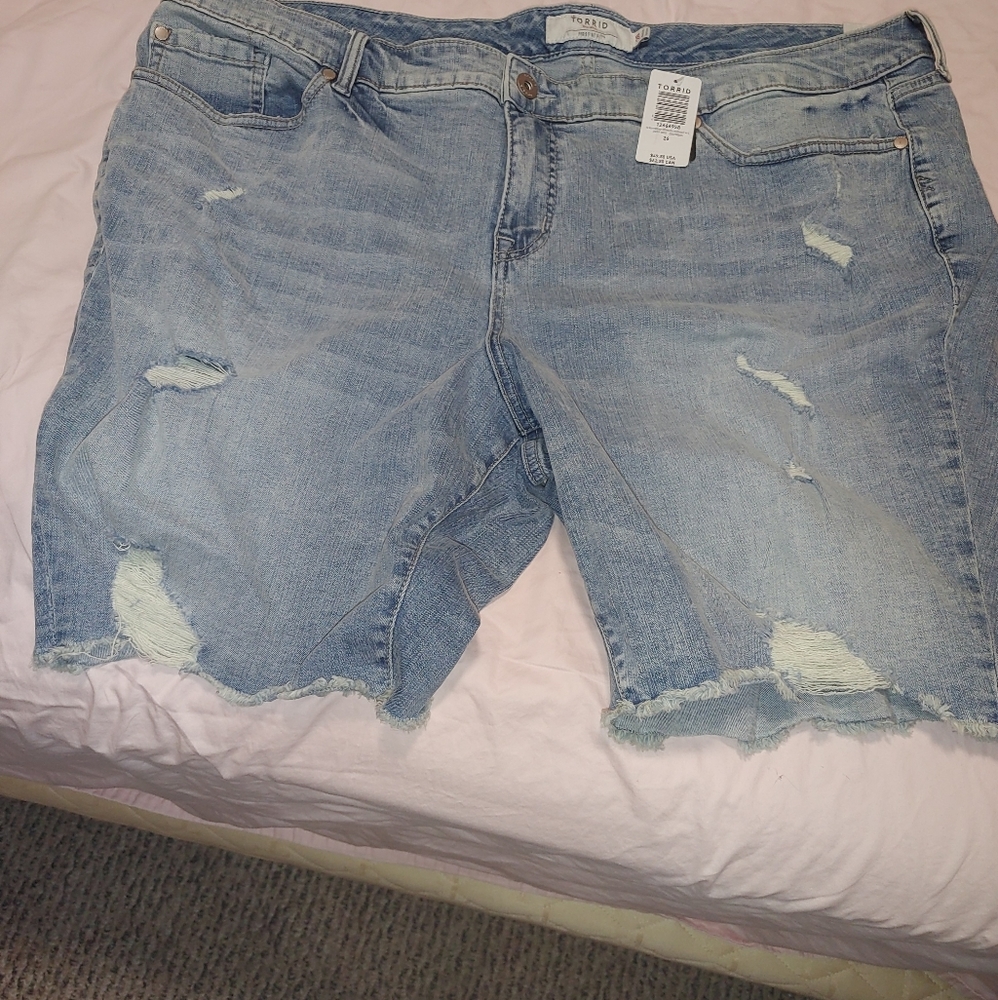 Distressed Denim Shorts